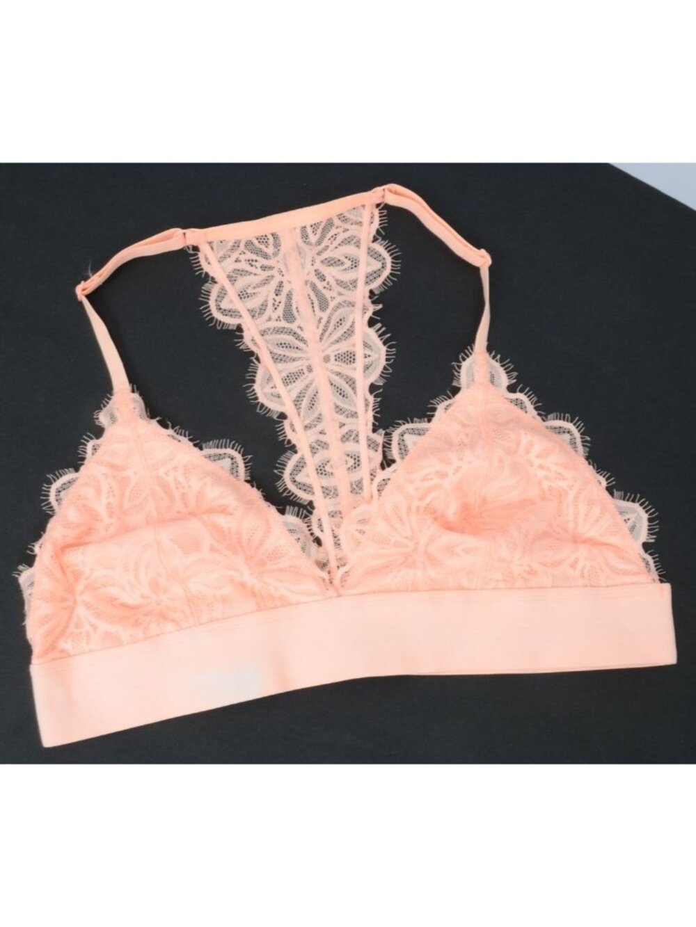 Victoria Secret Pink Lace Racerback Bralette Size Large Feminine Sexy Coquette